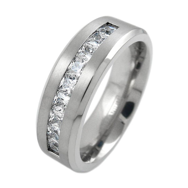 Titanium Black Carbon Fiber Stripe Comfort Fit Men's Wedding Band Ring size  5-13