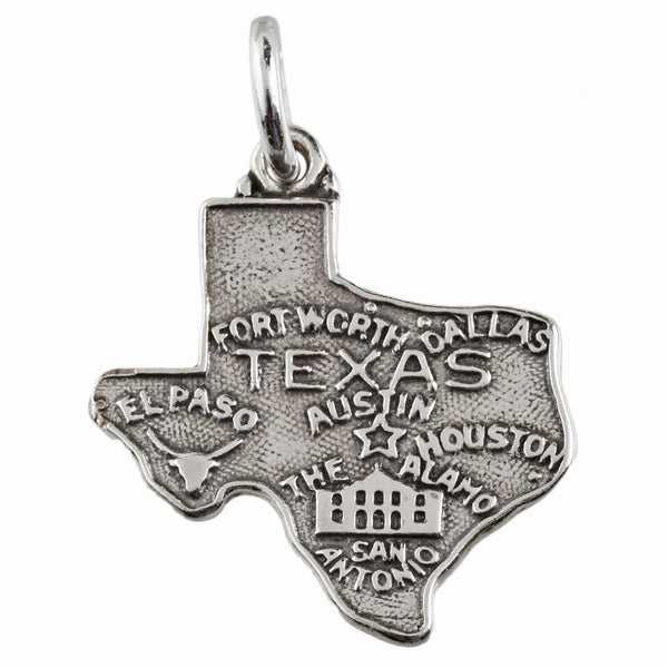 Texas State Charm in Sterling Silver