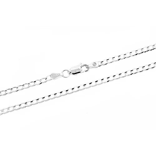 Sterling Silver Super Light Cuban Link Chain Anklet in 2.5mm (Gauge 080) width. Available in 9", 10", and 11" Lengths.