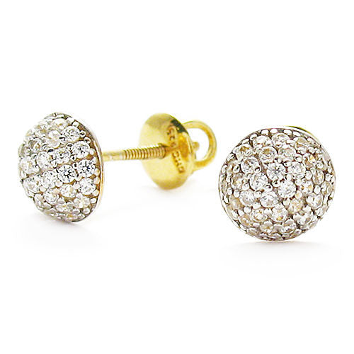 Beautiful 0.38 Carat Multi-CZ Round Stud Earrings Gold | Wholesale Sterling Silver Jewelry | Alternate