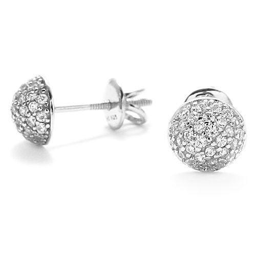 Beautiful 0.38 Carat Multi-CZ Round Stud Earrings Silver | Wholesale Sterling Silver Jewelry | Alternate