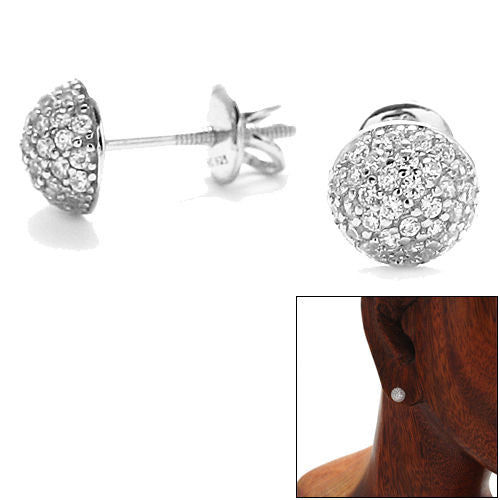 Beautiful 0.38 Carat Multi-CZ Round Stud Earrings Silver | Wholesale Sterling Silver Jewelry | Alternate
