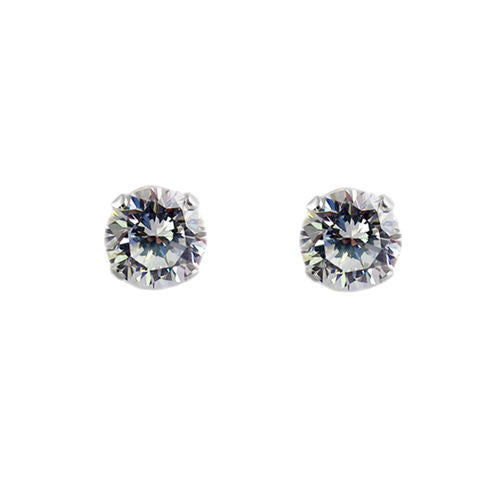 Sleek 0.40 Carat Round CZ Post Stud Earrings in 3mm | Wholesale Sterling Silver Jewelry | Main