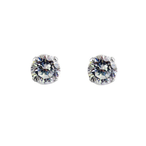 Sleek 0.40 Carat Round CZ Post Stud Earrings in 3mm | Wholesale Sterling Silver Jewelry | Main