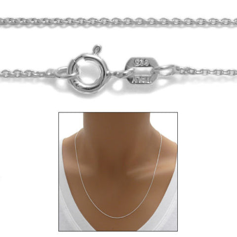 Sterling Silver Rolo Chain Necklace 0.80mm (Gauge 020). Available in 3 Lengths.