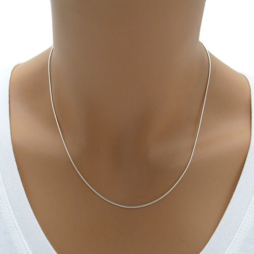 Sterling Silver Snake Chain Necklace 1.0mm (Gauge 025). Available in 7 Lengths.