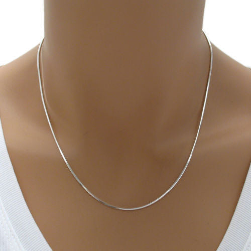 Sterling Silver Diamond Cut Snake Chain Necklace 1.25mm (Gauge 030). Available in 5 Lengths.