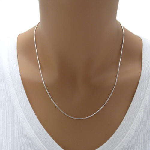 Sterling Silver Snake Chain Necklace 1.25mm (Gauge 030). Available in 7 Lengths.