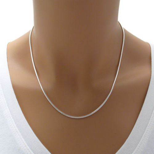 Sterling Silver Snake Chain Necklace 1.5mm (Gauge 040). Available in 6 Lengths.