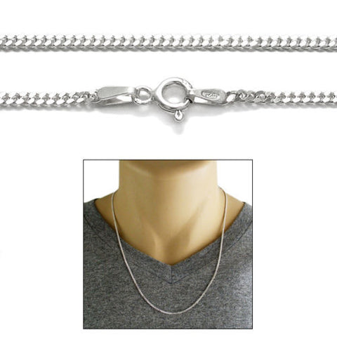 Sterling Silver Cuban Curb Chain Necklace 2mm (Gauge 050). Available in 6 Lengths.