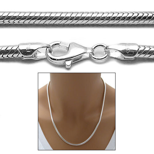 Sterling Silver Snake Chain Necklace 2.75mm (Gauge 080). Available in 5 Lengths.