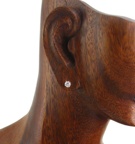 Beautiful 1.0 Carat Round CZ Post Stud Earrings in 5mm | Wholesale Sterling Silver Jewelry | Alternate