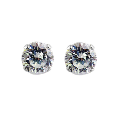 Beautiful 1.0 Carat Round CZ Post Stud Earrings in 5mm | Wholesale Sterling Silver Jewelry | Main