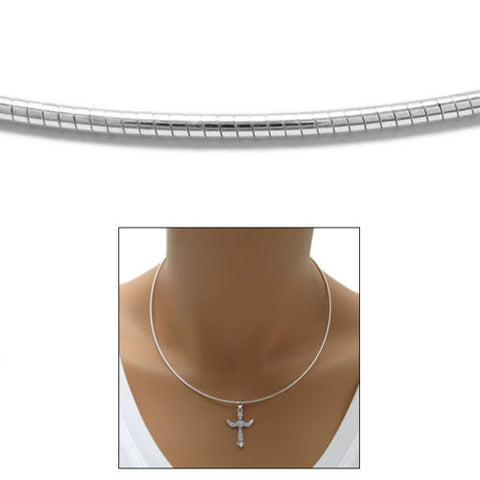 Sterling Silver Round Omega Chain Necklace 1.25mm. Available in 3 Lengths.