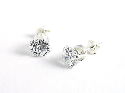 Lovely 1.50 Carat Round CZ Post Stud Earrings in 6mm | Wholesale Sterling Silver Jewelry | Alternate