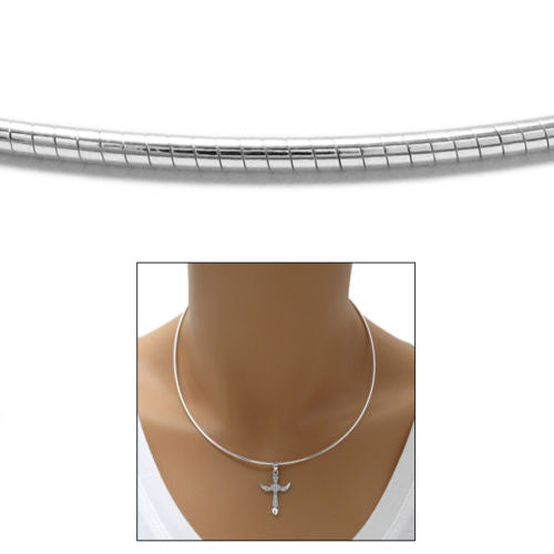 Sterling Silver Round Omega Chain Necklace 1.5mm. Available in 5 Lengths.