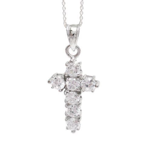 Stylish 1.75 Ct CZ Cross Pendant with Necklace options | Wholesale 925 Sterling Silver Pendant - Jewelry | Main