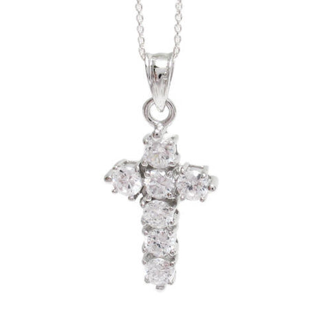 Stylish 1.75 Ct CZ Cross Pendant with Necklace options | Wholesale 925 Sterling Silver Pendant - Jewelry | Main