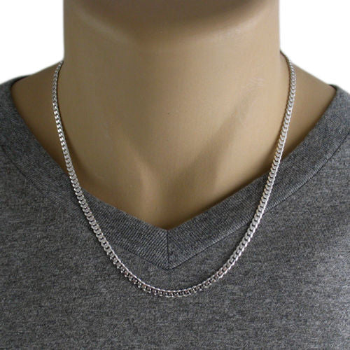 Sterling Silver Cuban Curb Chain Necklace 3.5mm (Gauge 100). Available in 5 Lengths.