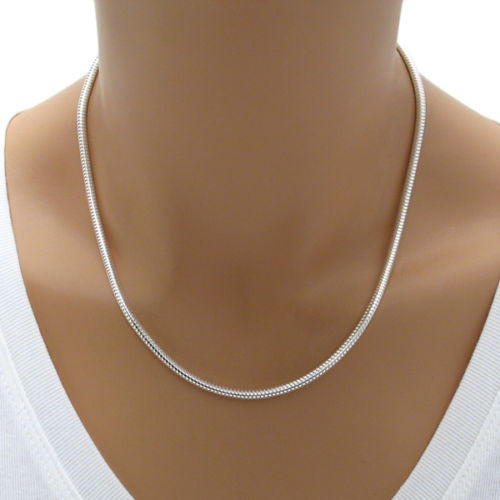 Sterling Silver Snake Chain Necklace 3.0mm (Gauge 100). Available in 6 Lengths.