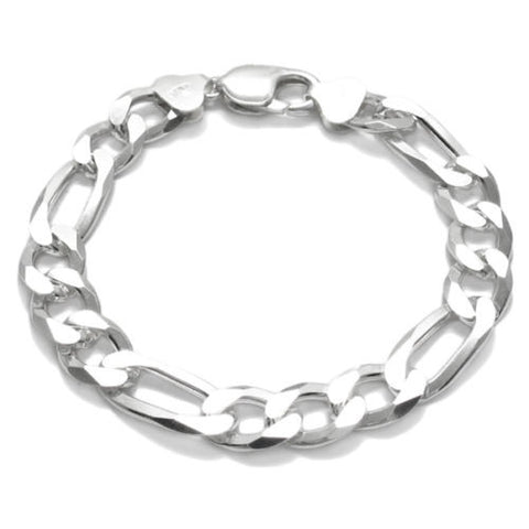 Luxurious 10mm (300 Gauge) Figaro link chain bracelet | Wholesale 925 Sterling Silver Jewelry | Item photo