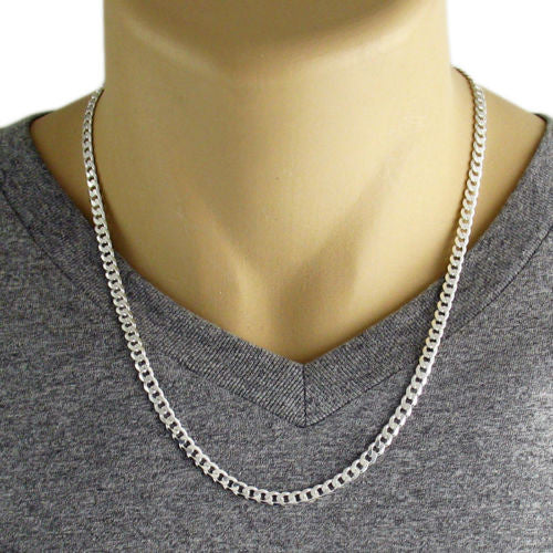 Sterling Silver Cuban Curb Chain Necklace 4mm (Gauge 120
