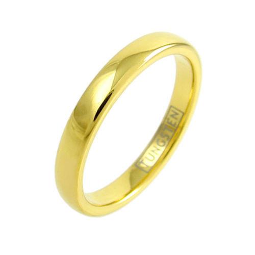 Classic 14K Gold Plated Tungsten Wedding Band. Wholesale Tungsten Rings | Tungsten Wedding Bands. 3mm Photo