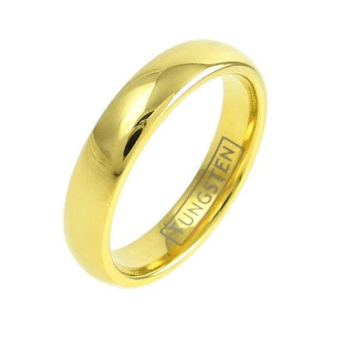 Classic 14K Gold Plated Tungsten Wedding Band. Wholesale Tungsten Rings | Tungsten Wedding Bands. 4mm Photo