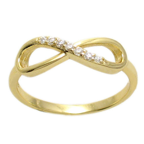 Graceful 14K gold plated infinity ring with CZ sparkle | Wholesale sterling silver rings - Jewelry | Main photo