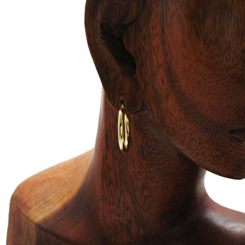 Simple 14K Gold Over Round Hoop Earrings in 25mm | Wholesale Sterling Silver Jewelry | Alternate