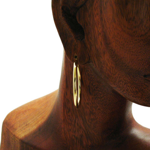 Simple 14K Gold Over Round Hoop Earrings in 40mm | Wholesale Sterling Silver Jewelry | Alternate