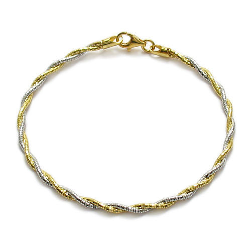Genuine 14K Gold Over Sterling Silver Twisting Rope Bracelet