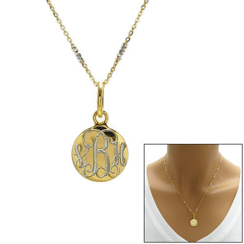 Lovely 14K Gold Plated Over Round Pendant Necklace - 2 Lengths | Wholesale 925 Sterling Silver Jewelry | Main
