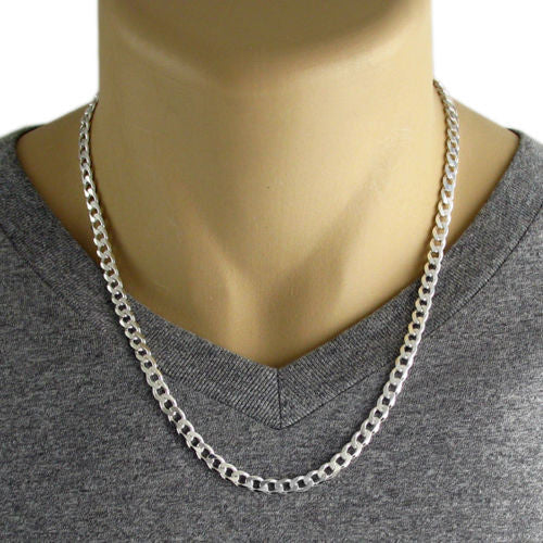 Sterling Silver Cuban Curb Chain Necklace 5mm (Gauge 150). Available in 5 Lengths.
