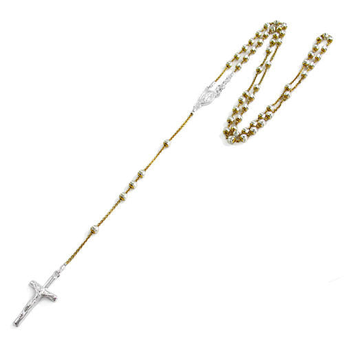 Chic 22" Rose Gold Rosary 4mm Bead Necklace with Crucifix | Wholesale 925 Sterling Silver Pendant - Jewelry | Alternate