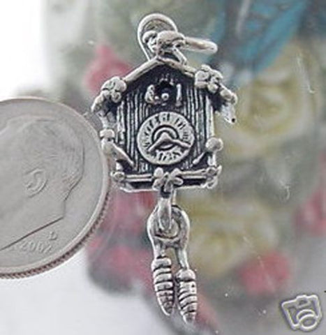 3D Cuckoo Clock Charm | Wholesale 925 Sterling Silver Charms | Main