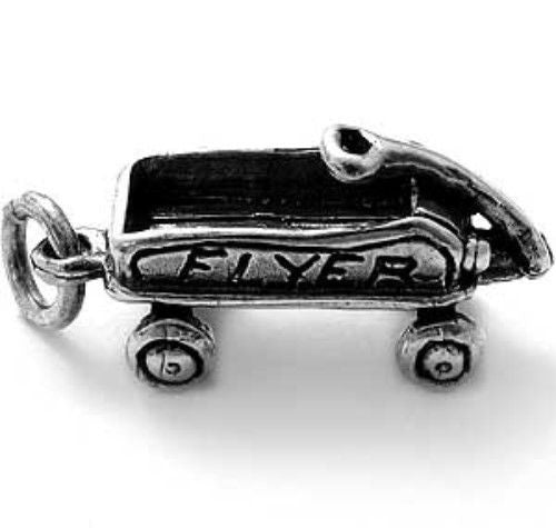 3D Flyer Wagon Charm | Wholesale 925 Sterling Silver Charms | Main