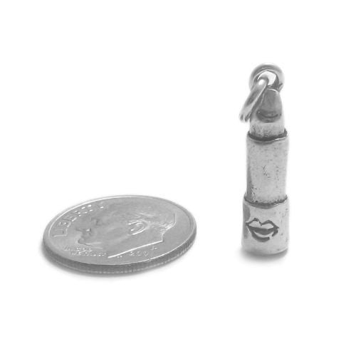Pretty 3D Lipstick Charm | Wholesale 925 Sterling Silver Charms - Jewelry | Alternate