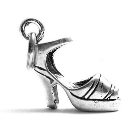 Gorgeous 3D Open-Toe High Heel Charm | Wholesale 925 Sterling Silver Charms | Main