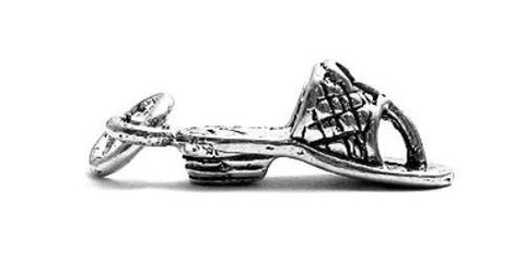 Lovely 3D Ladies' Slippers Charm | Wholesale 925 Sterling Silver Charms | Main