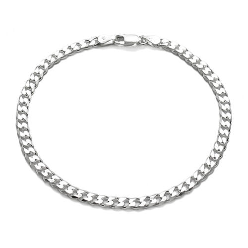 Classic 4mm (100 Gauge) Cuban link chain bracelet | Wholesale 925 Sterling Silver Jewelry | Item photo