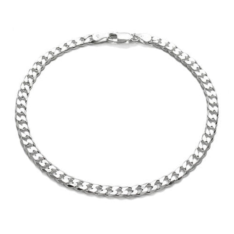 Classic 4mm (100 Gauge) Cuban link chain bracelet | Wholesale 925 Sterling Silver Jewelry | Item photo