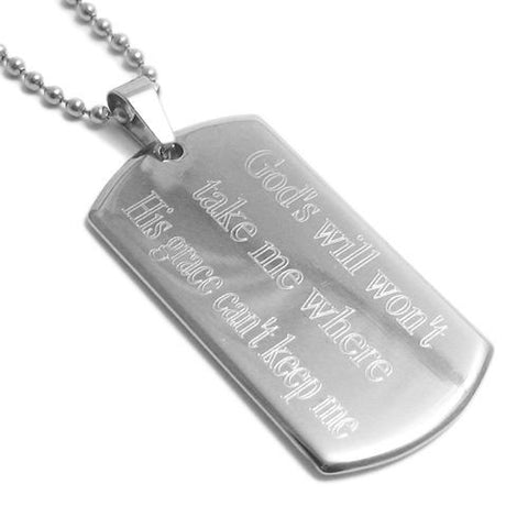 2" (50mm) engravable dog tag with ball chain | Wholesale 316L Stainless Steel Jewelry | Main photo
