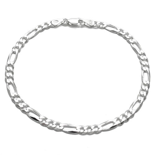 Men's 5mm Sterling Silver Figaro Chain Bracelet