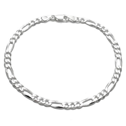 Classic 5mm (120 Gauge) Figaro chain bracelet | Wholesale 925 Sterling Silver Jewelry | Item photo