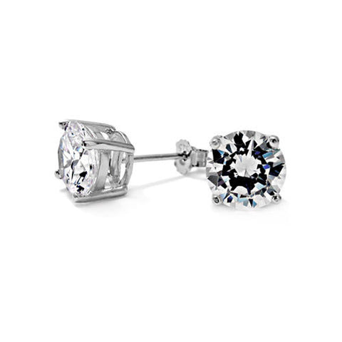 5mm Round 0.50 Carat CZ Post Stud Earrings | Wholesale Sterling Silver Jewelry | Main