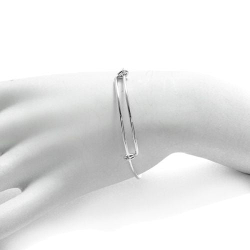Modern 6" Adjustable Bangle Child Charm Bracelet | Wholesale 925 Sterling Silver Jewelry | Alternate