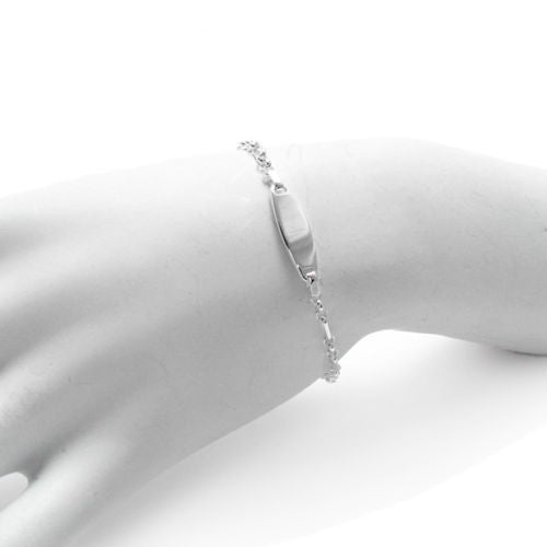 Stunning Child's Bracelet with Cute Engravable I.D. - 6 Inch | Wholesale 925 Sterling Silver Jewelry | Alternate