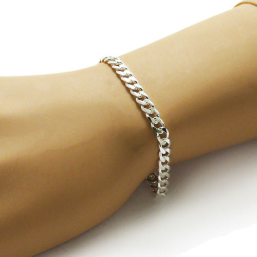 Beautiful 6mm (150 Gauge) Cuban link chain bracelet | Wholesale 925 Sterling Silver Jewelry | Alternate photo