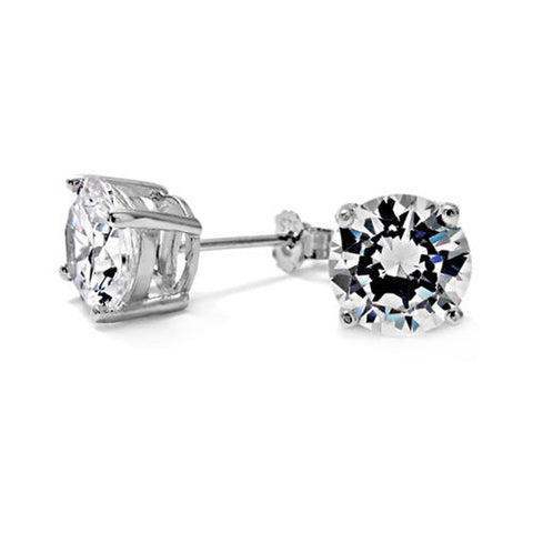 6mm Round 0.75 Carat CZ Post Stud Earrings  | Wholesale Sterling Silver Jewelry | Main